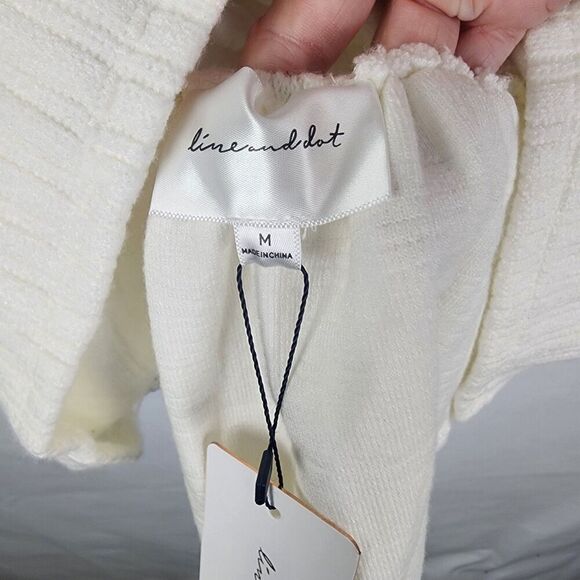 NWT Line &‎ Dot Thea Baloon Sleeve Knit Top Size Med Peplum Cottagecore Prairie - Picture 4 of 7